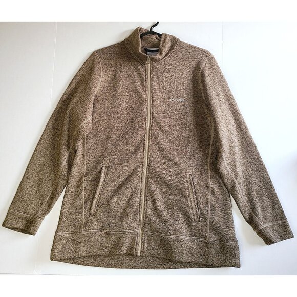 Columbia Womens Brown Full-Zip Sweater Jacket Size L - Picture 1 of 12